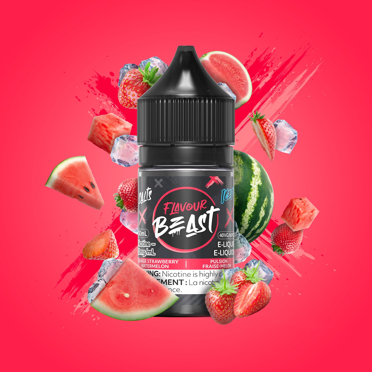 Flavour Beast Salt - Savage Strawberry Watermelon Iced (PROVINCIAL)