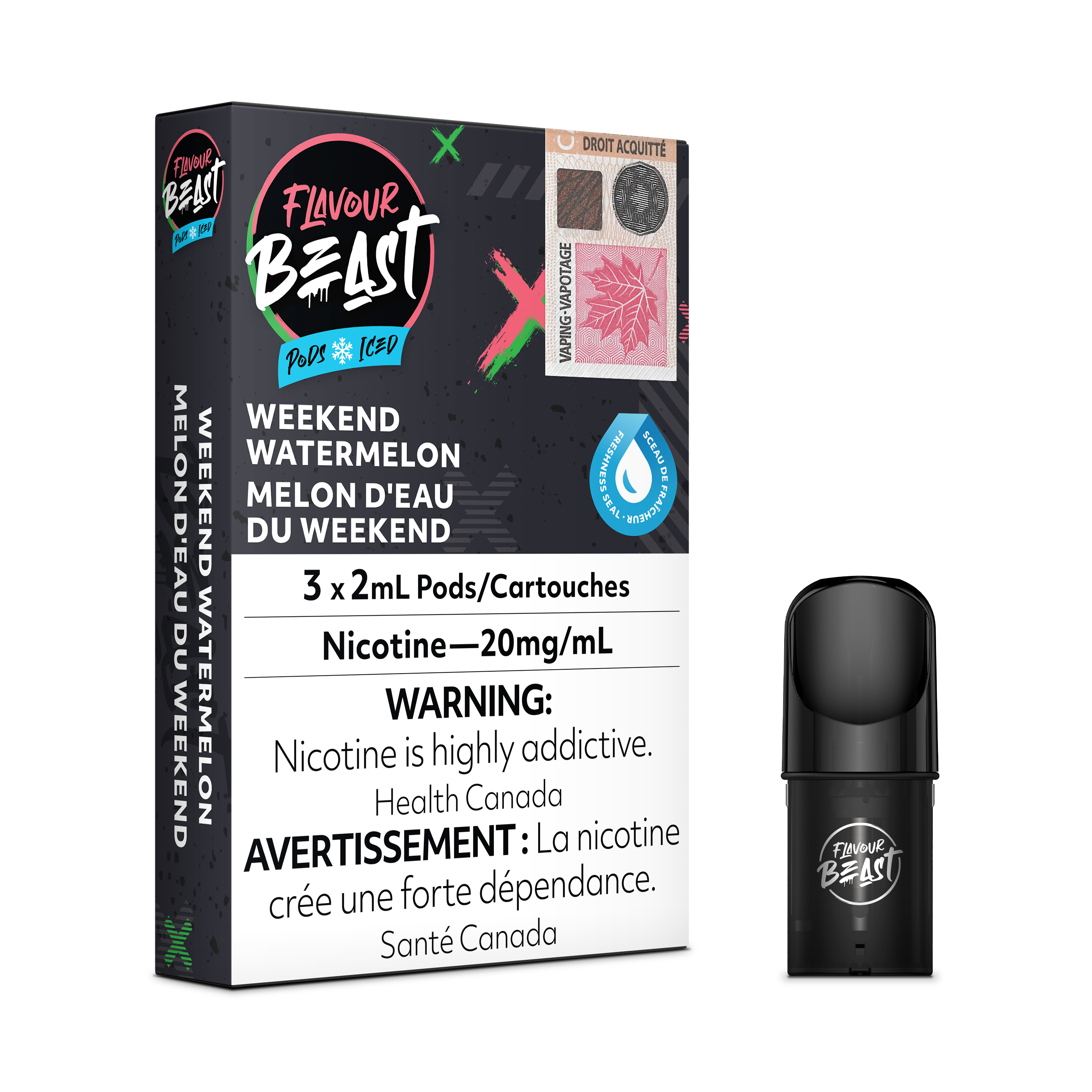 Flavour Beast Flow Pods - Weekend Watermelon Iced (Compatible With STLTH)