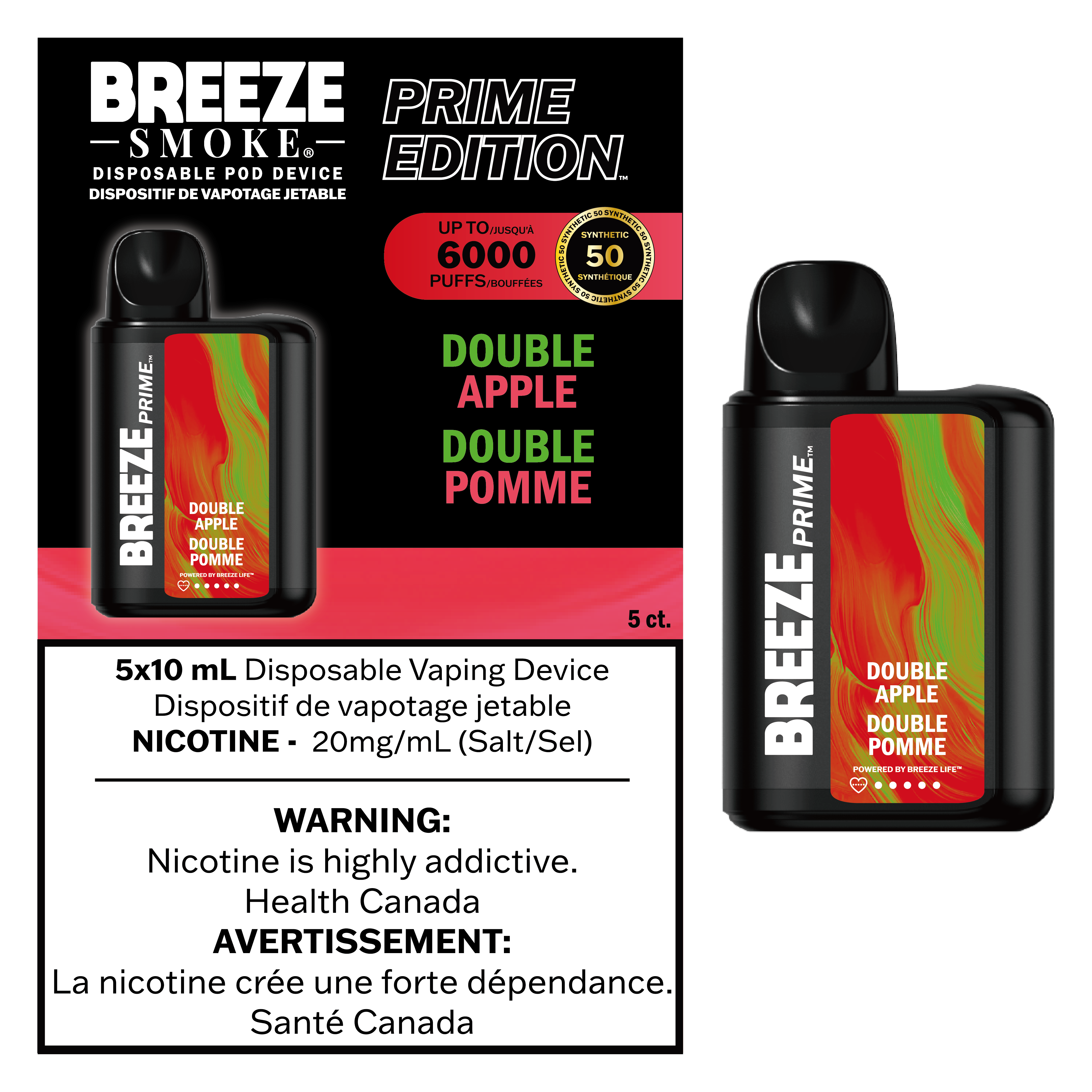 Breeze Prime S50 - Disposable E-Cig (6000 Puffs) (PROVINCIAL)
