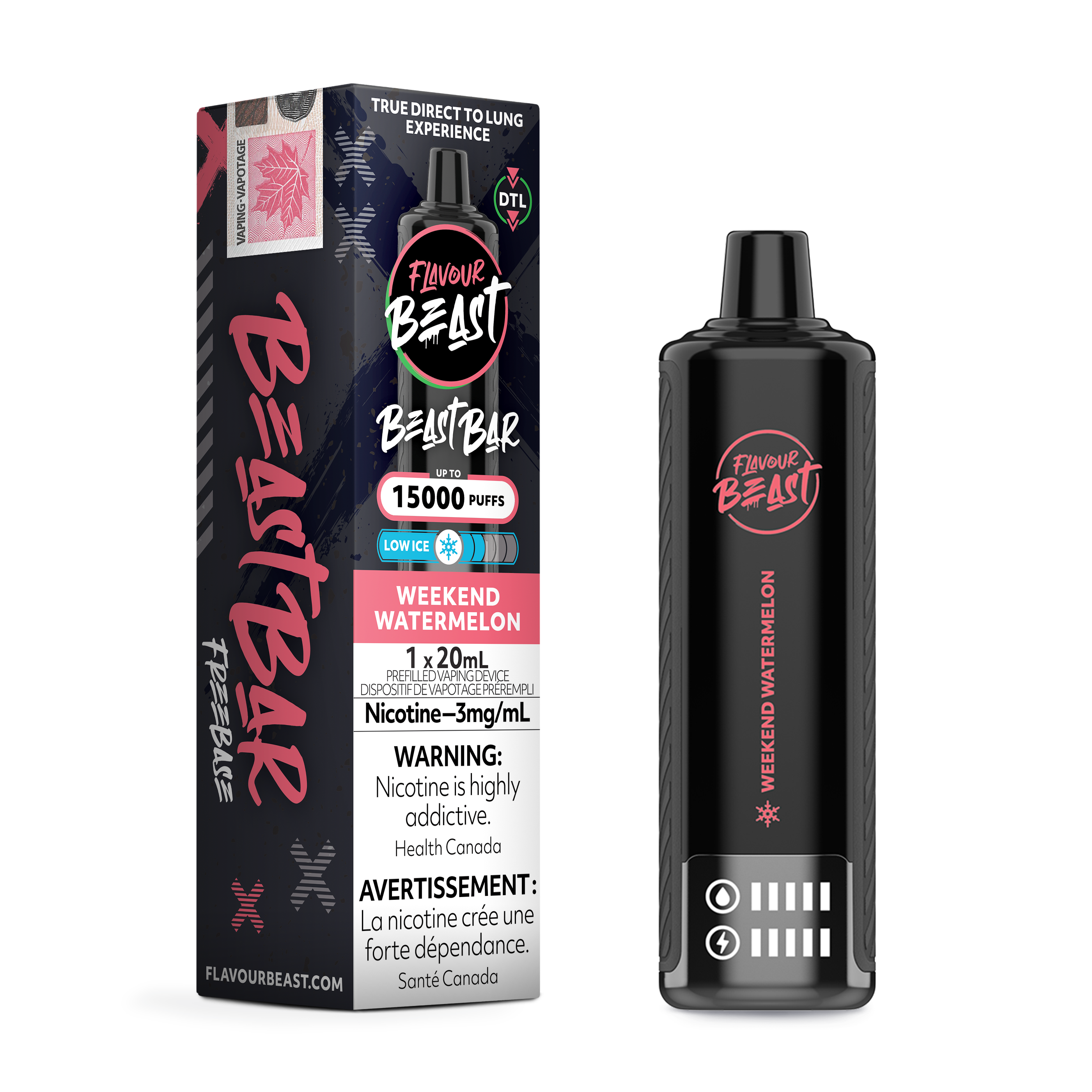 Flavour Beast Bar - Disposable E-Cig (PROVINCIAL) (15k Puffs)