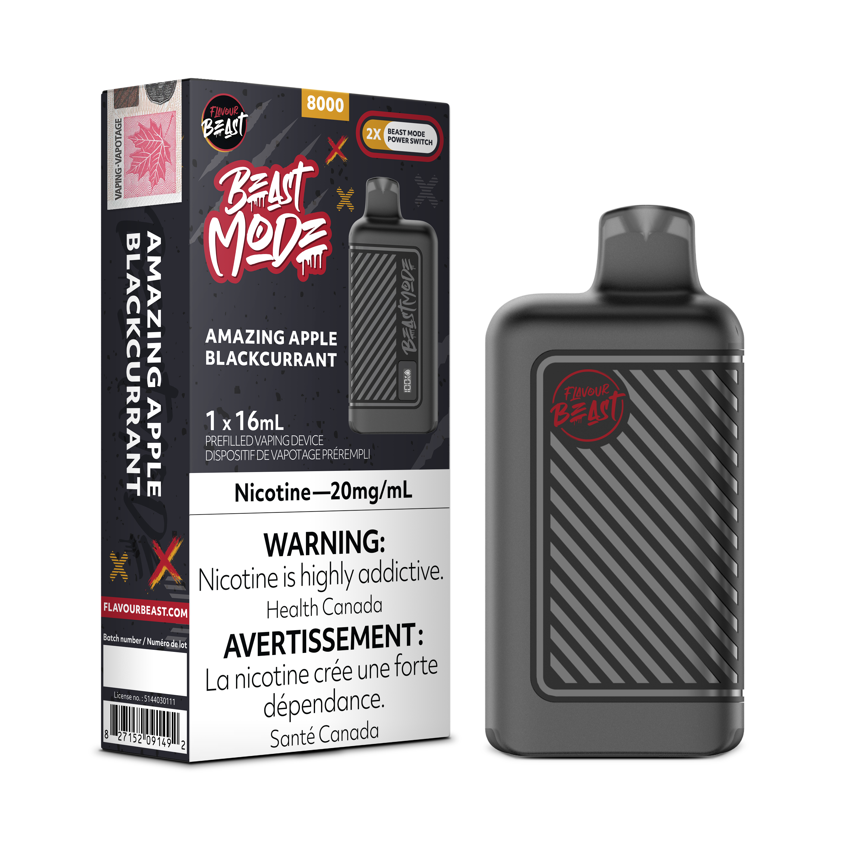 Flavour Beast Mode - Disposable E-Cig (PROVINCIAL) (8000 Puffs)