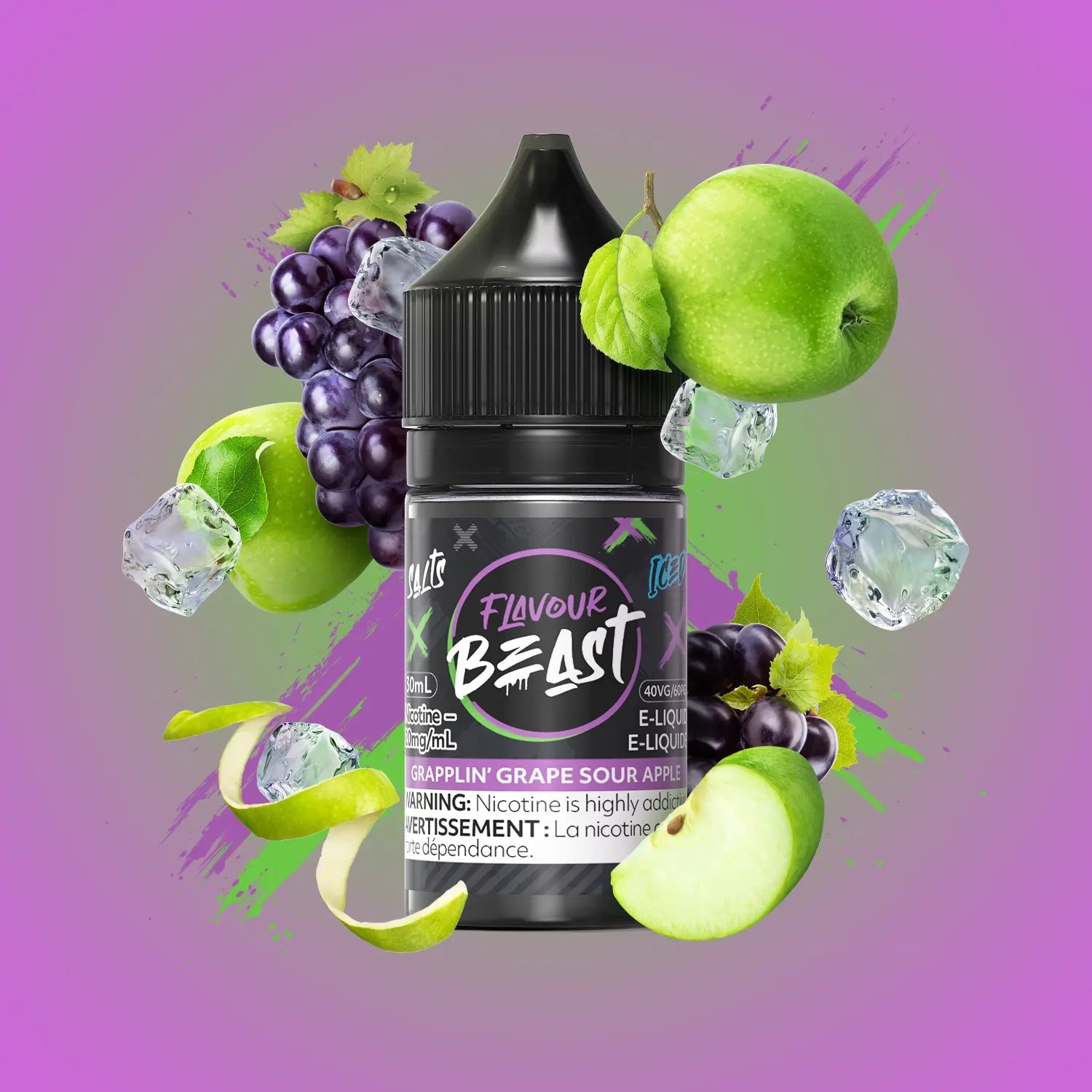 Flavour Beast Salt - Grapplin' Grape Sour Apple Iced (PROVINCIAL)