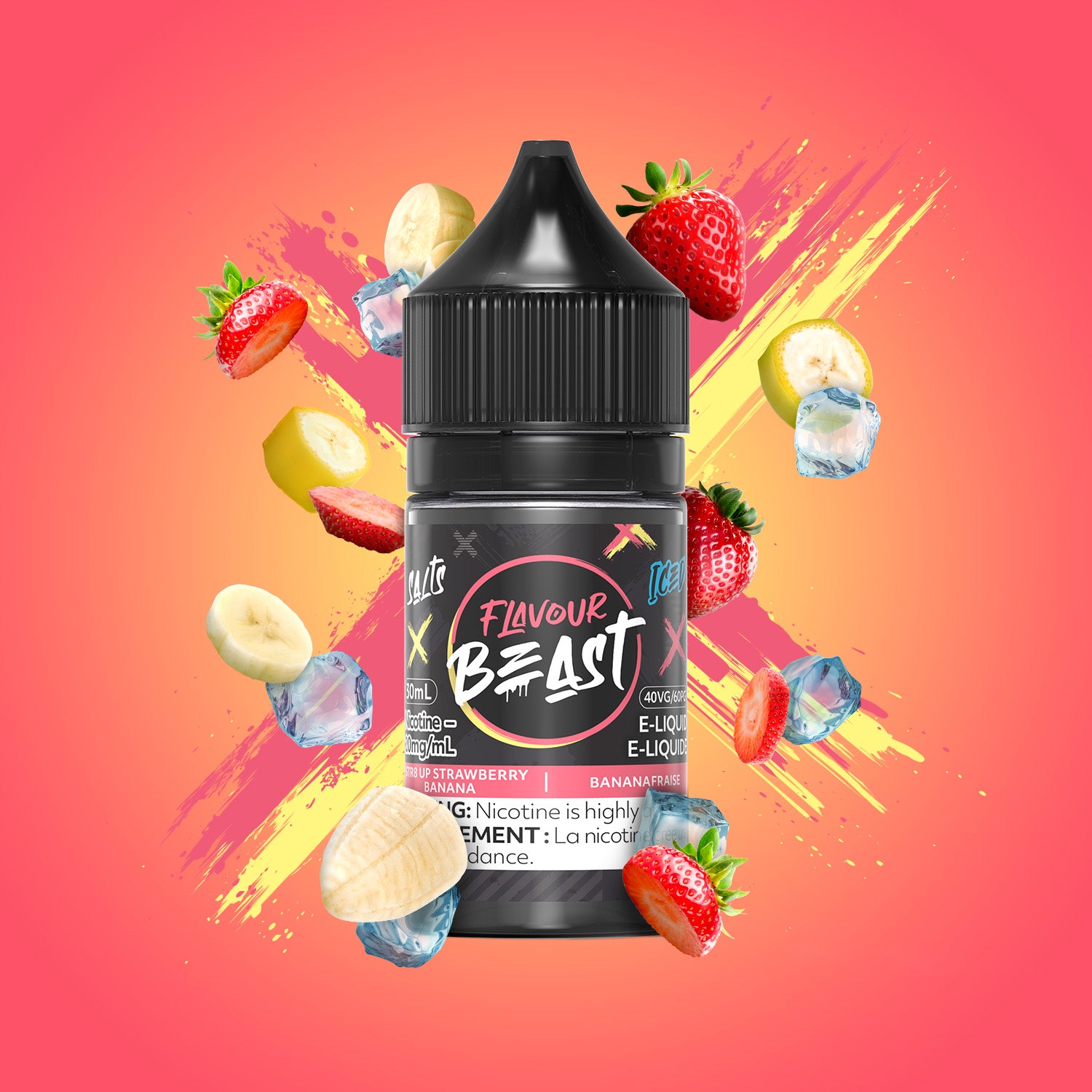 Flavour Beast Salt - STR8 Up Strawberry Banana Iced (PROVINCIAL)