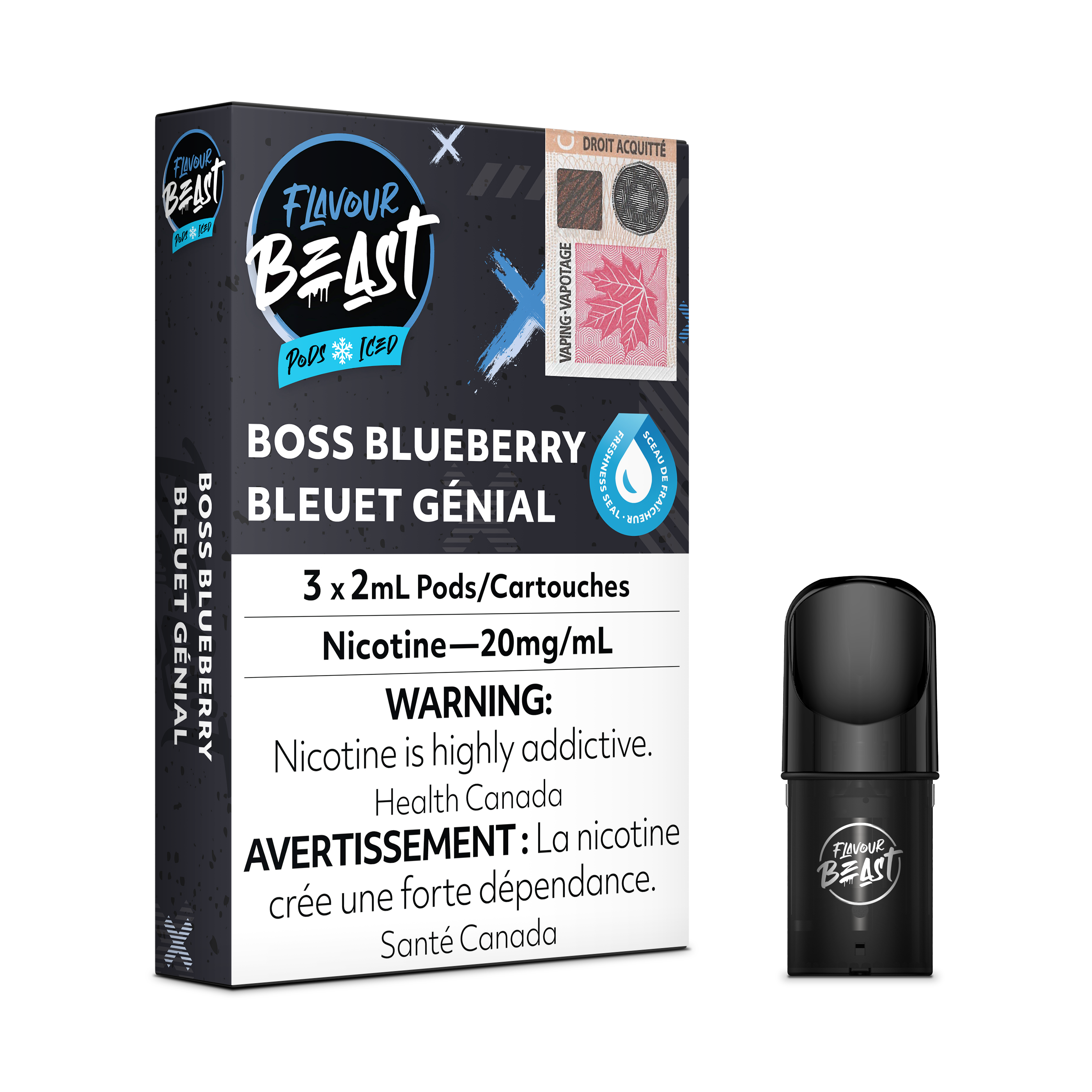 Flavour Beast Flow Pods - Boss Blueberry Iced (Compatible With STLTH)
