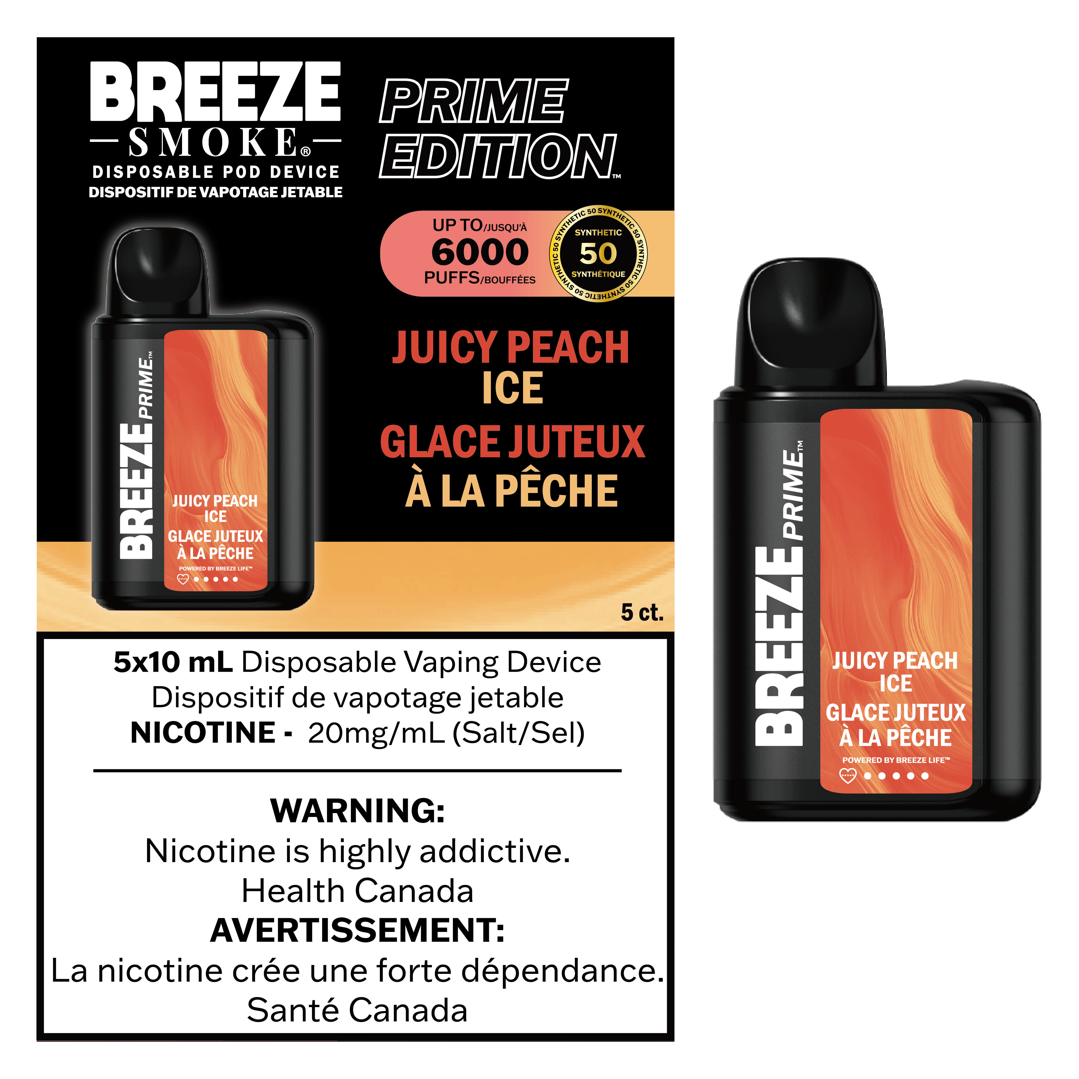 Breeze Prime S50 - Disposable E-Cig (6000 Puffs) (PROVINCIAL)