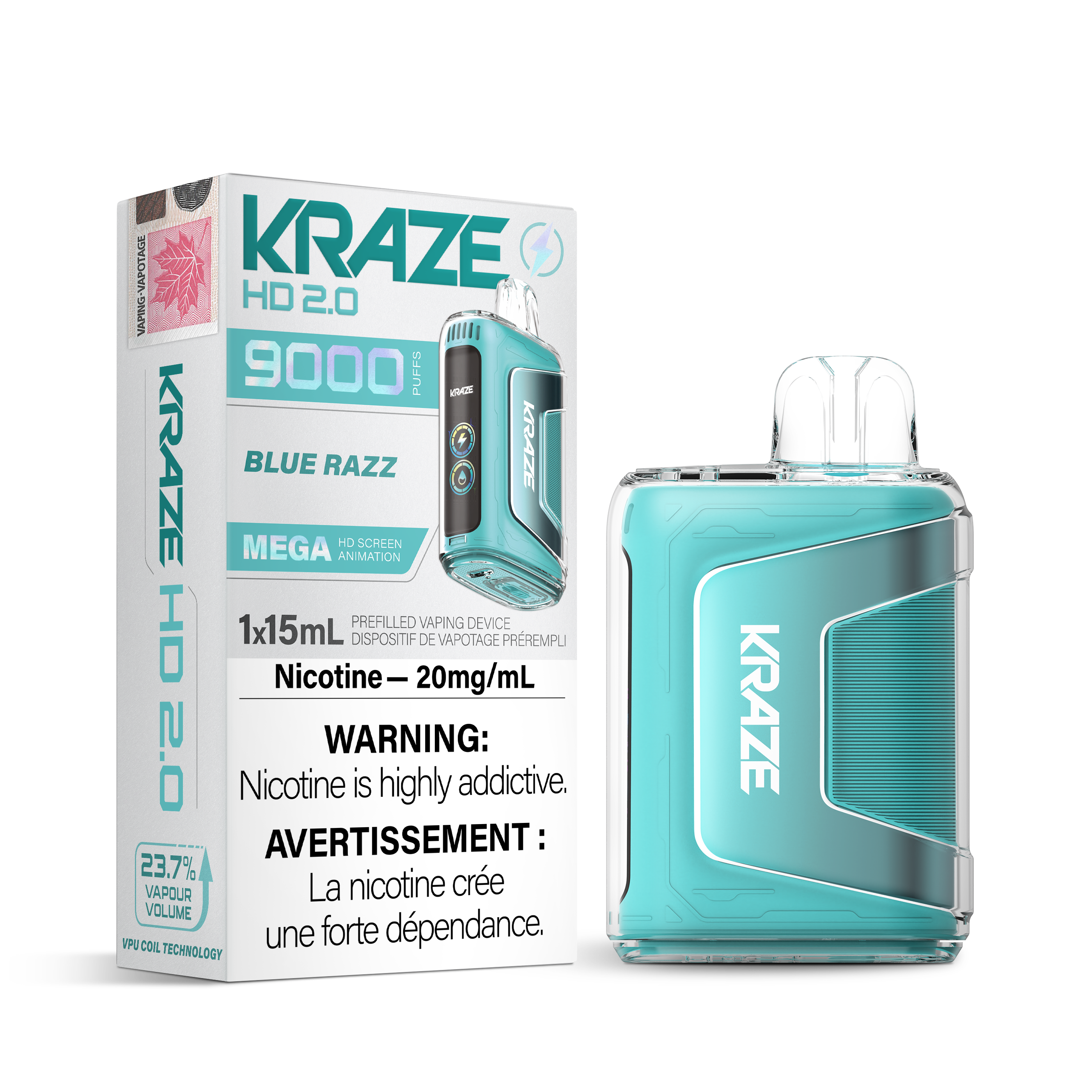 Kraze HD 2.0 - Disposable E-Cig (9000 Puffs)