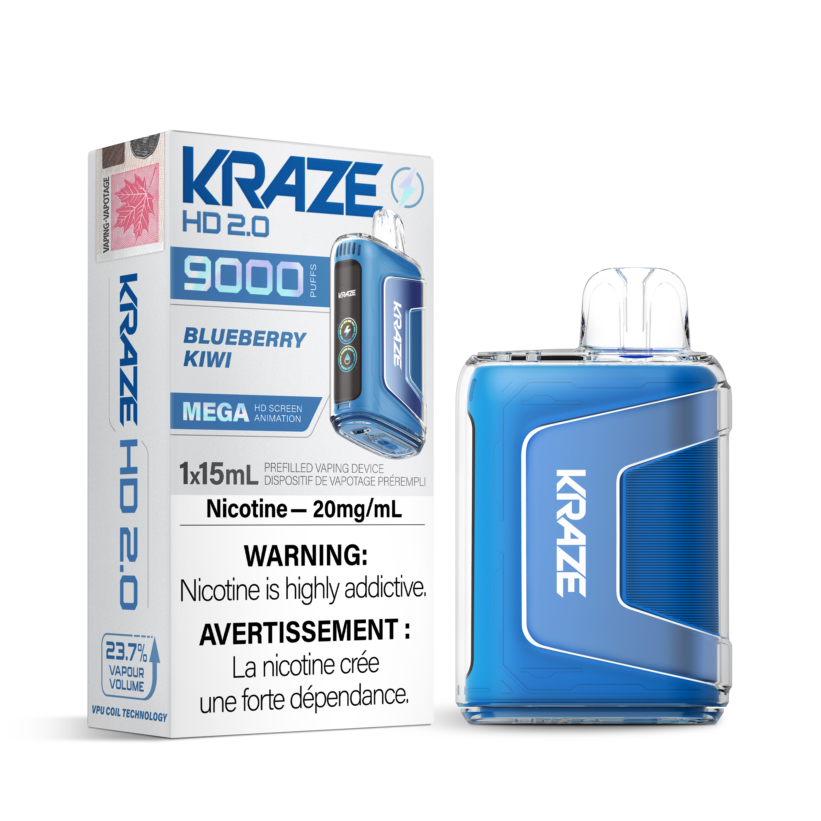 Kraze HD 2.0 - Disposable E-Cig (9000 Puffs)