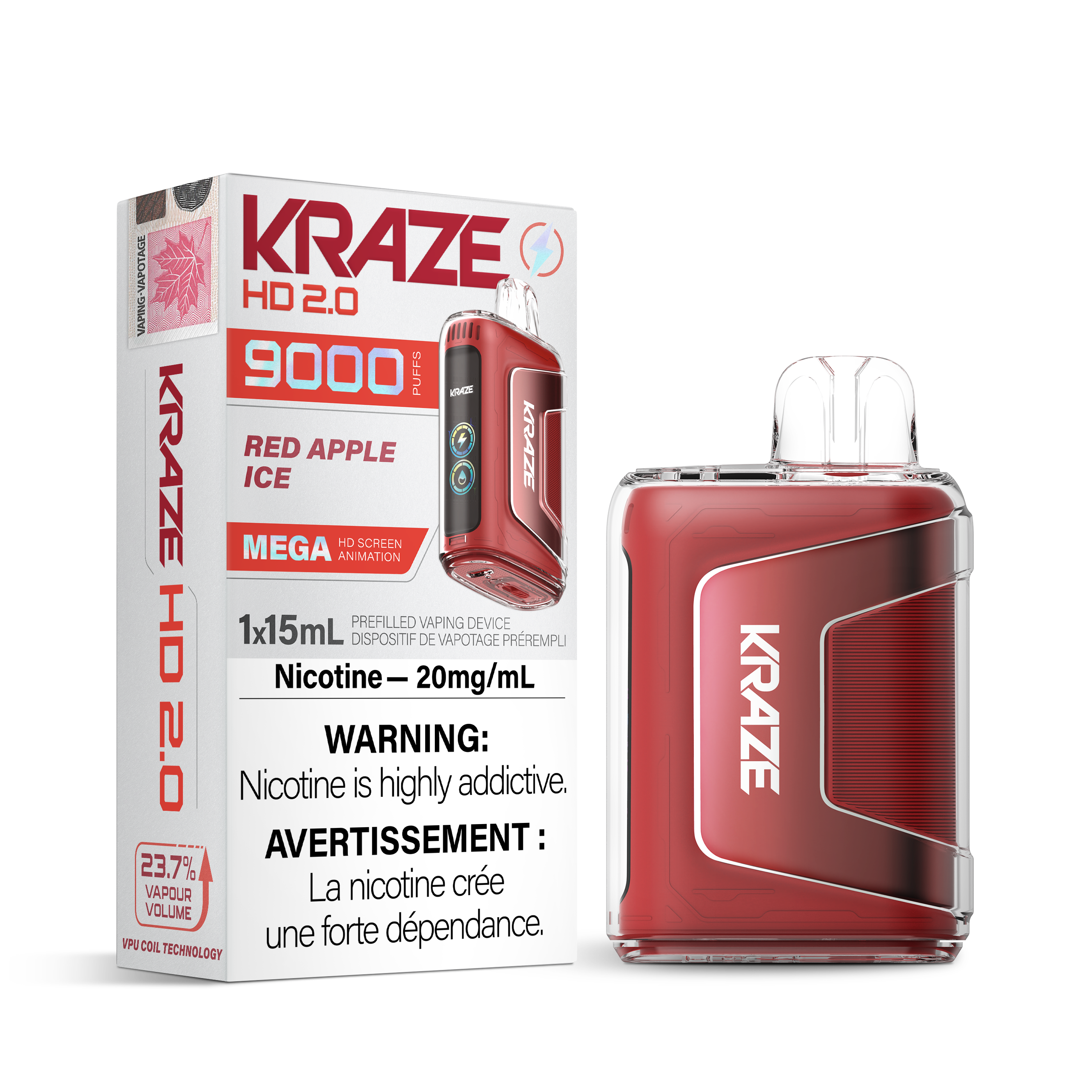 Kraze HD 2.0 - Disposable E-Cig (9000 Puffs)