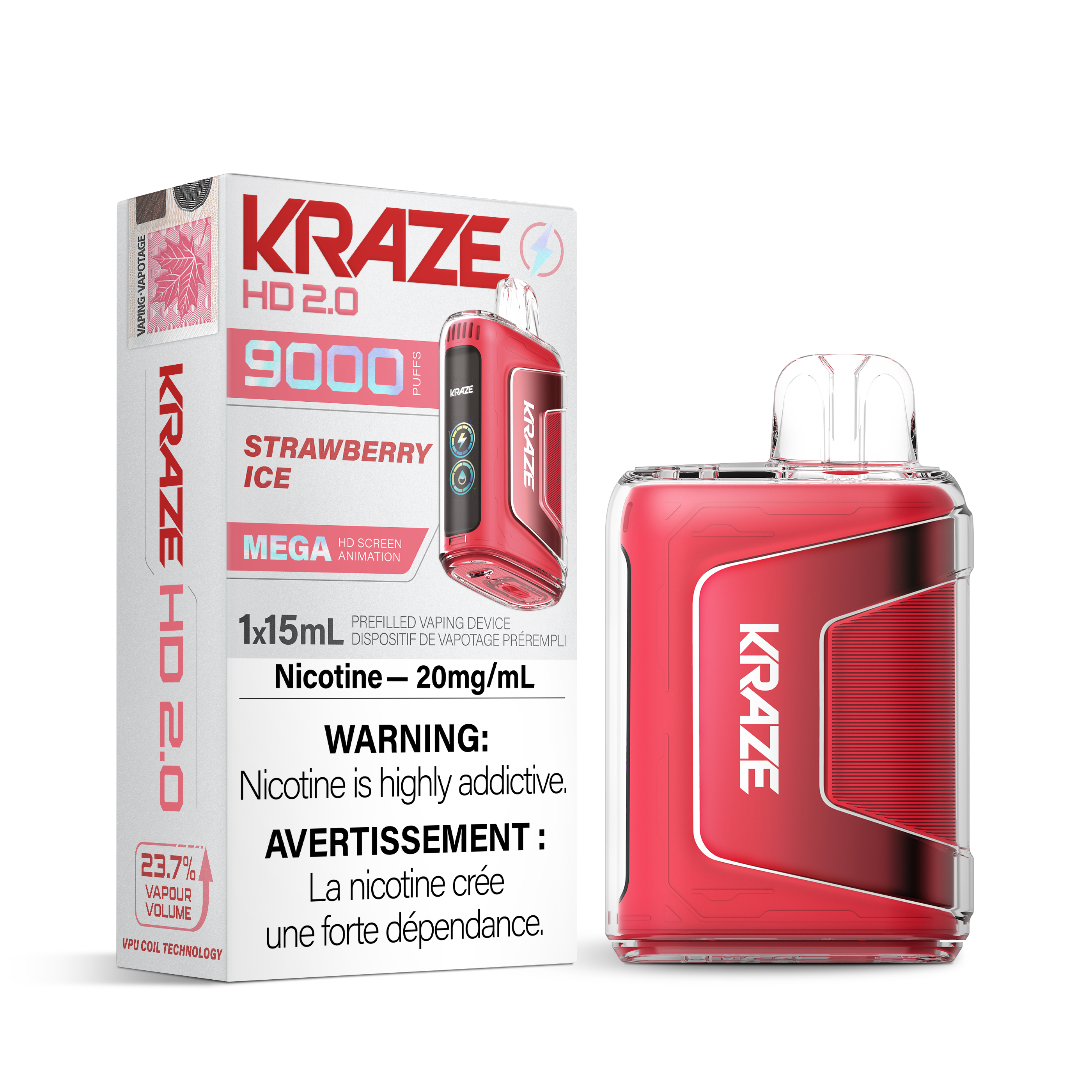 Kraze HD 2.0 - Disposable E-Cig (9000 Puffs)