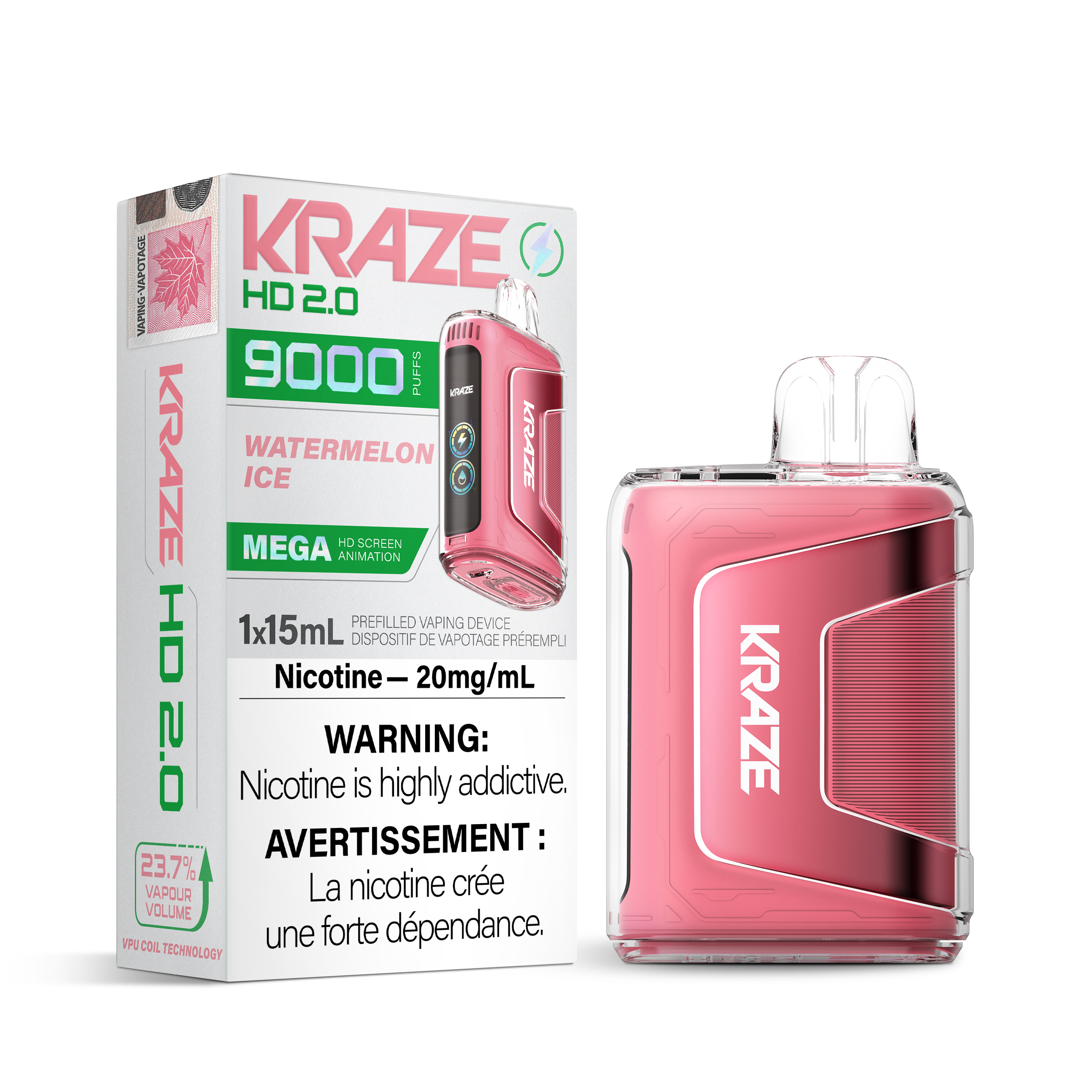 Kraze HD 2.0 - Disposable E-Cig (9000 Puffs)