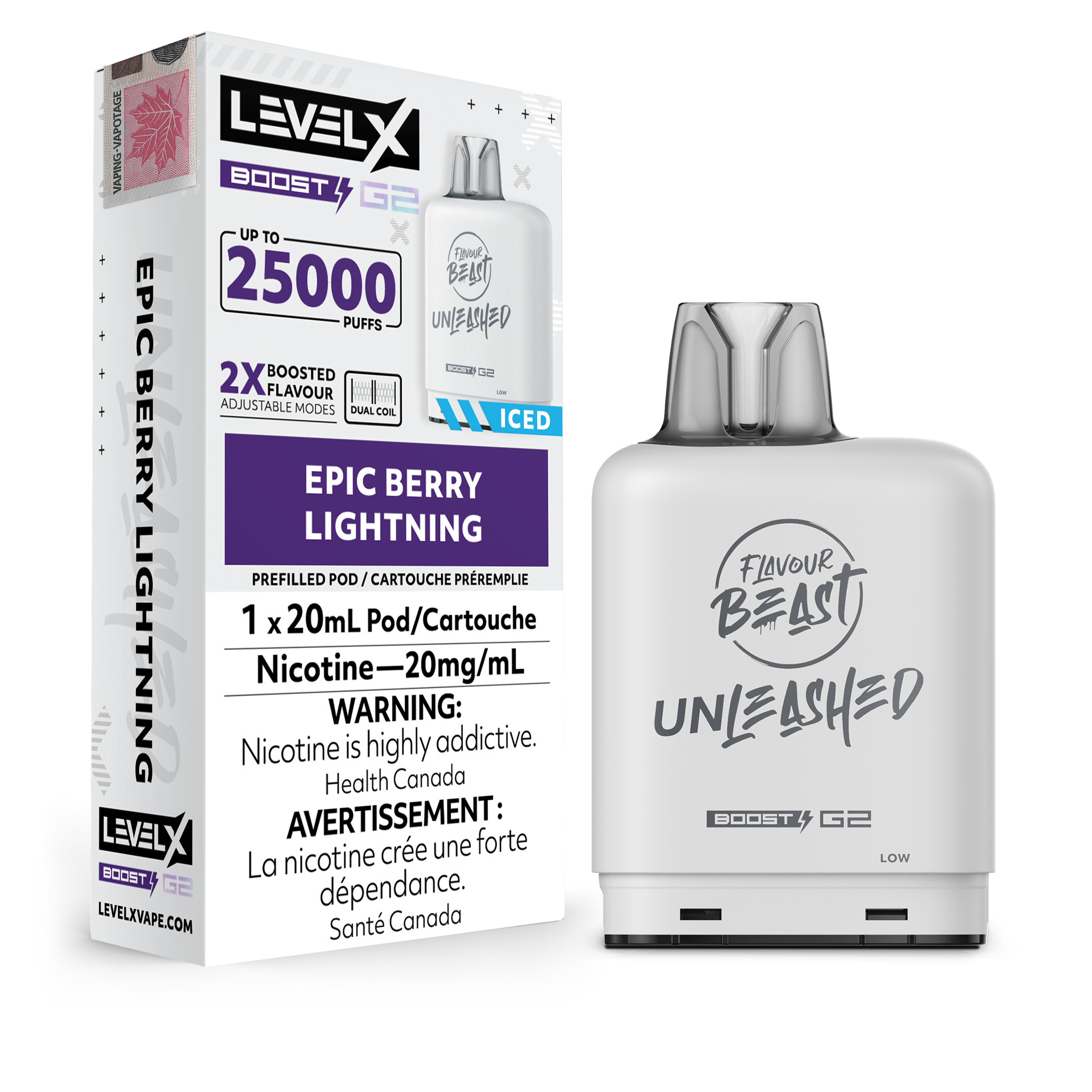 Level X - Boost Unleashed G2 Pods (25k puffs) (PROVINCIAL)
