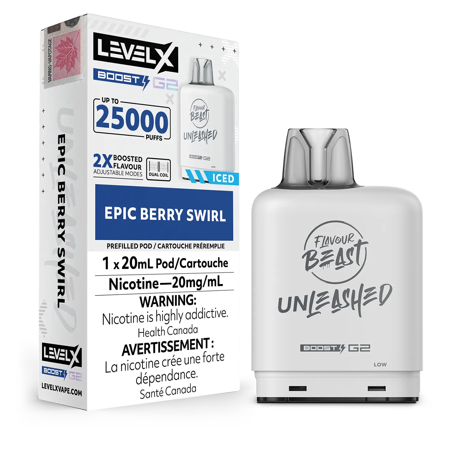 Level X - Boost Unleashed G2 Pods (25k puffs) (PROVINCIAL)