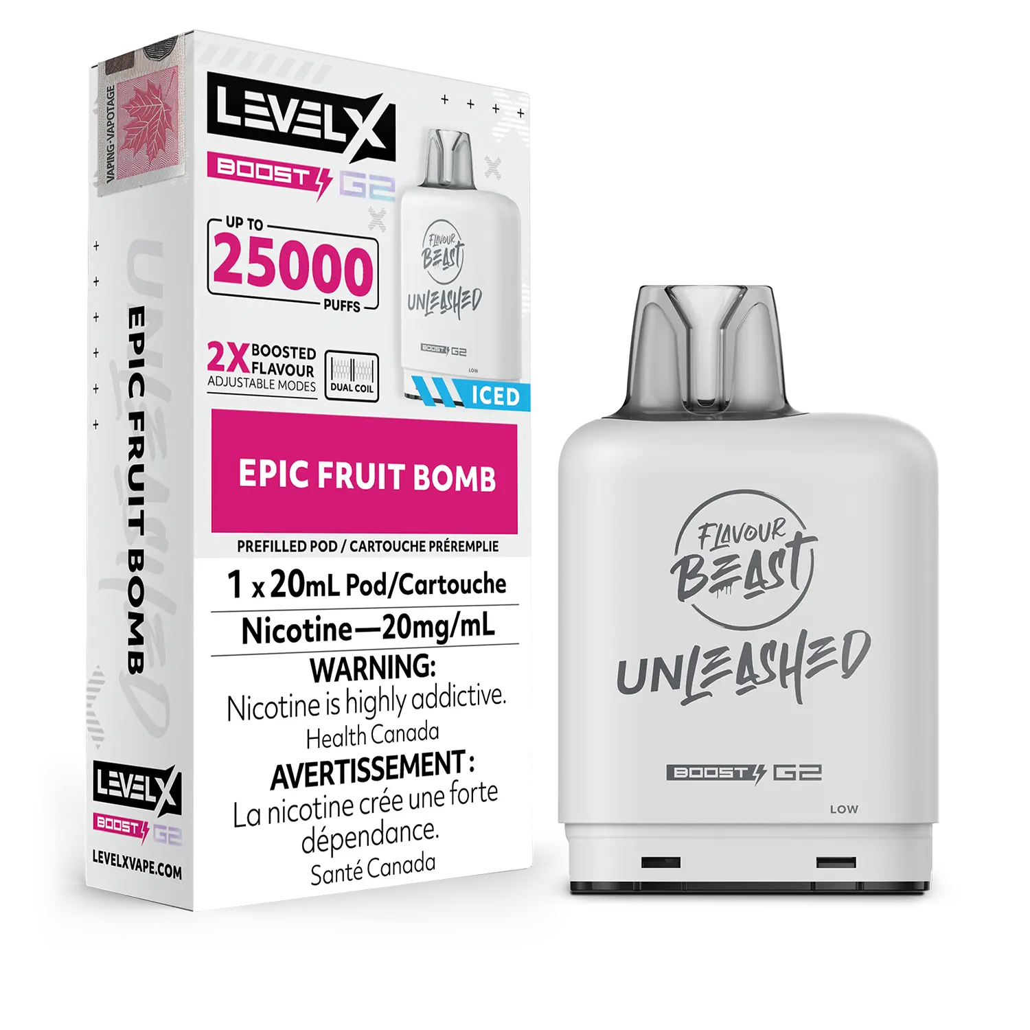 Level X - Boost Unleashed G2 Pods (25k puffs) (PROVINCIAL)