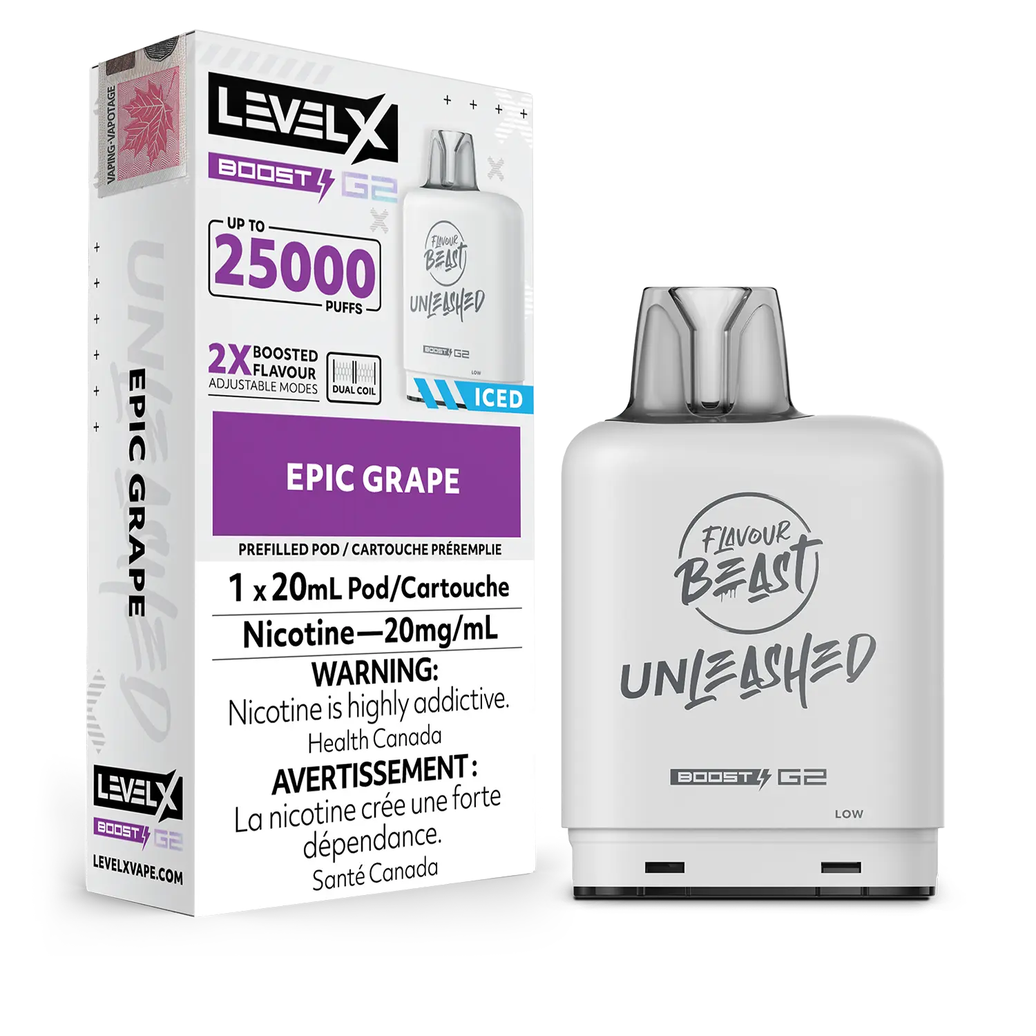 Level X - Boost Unleashed G2 Pods (25k puffs) (PROVINCIAL)