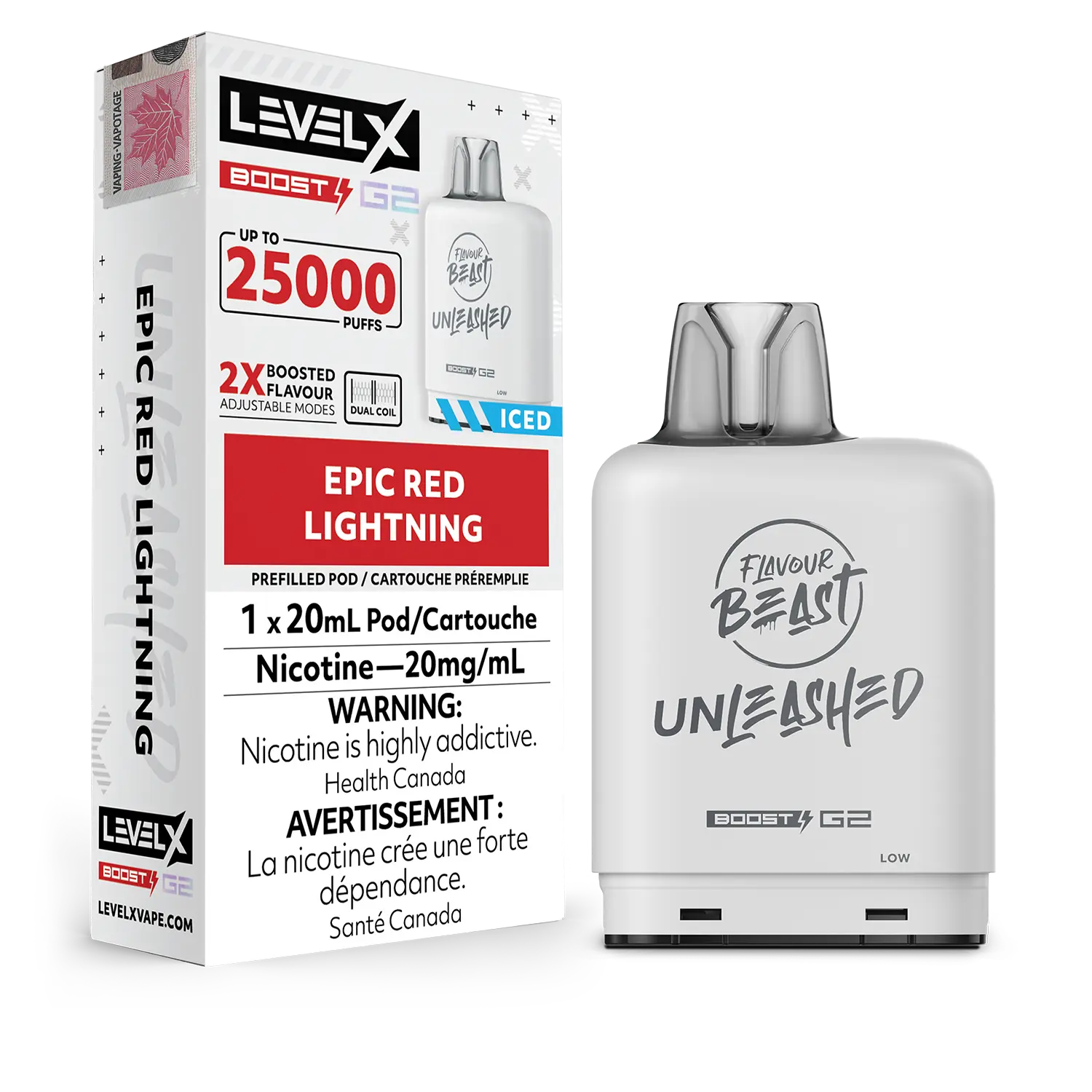 Level X - Boost Unleashed G2 Pods (25k puffs) (PROVINCIAL)