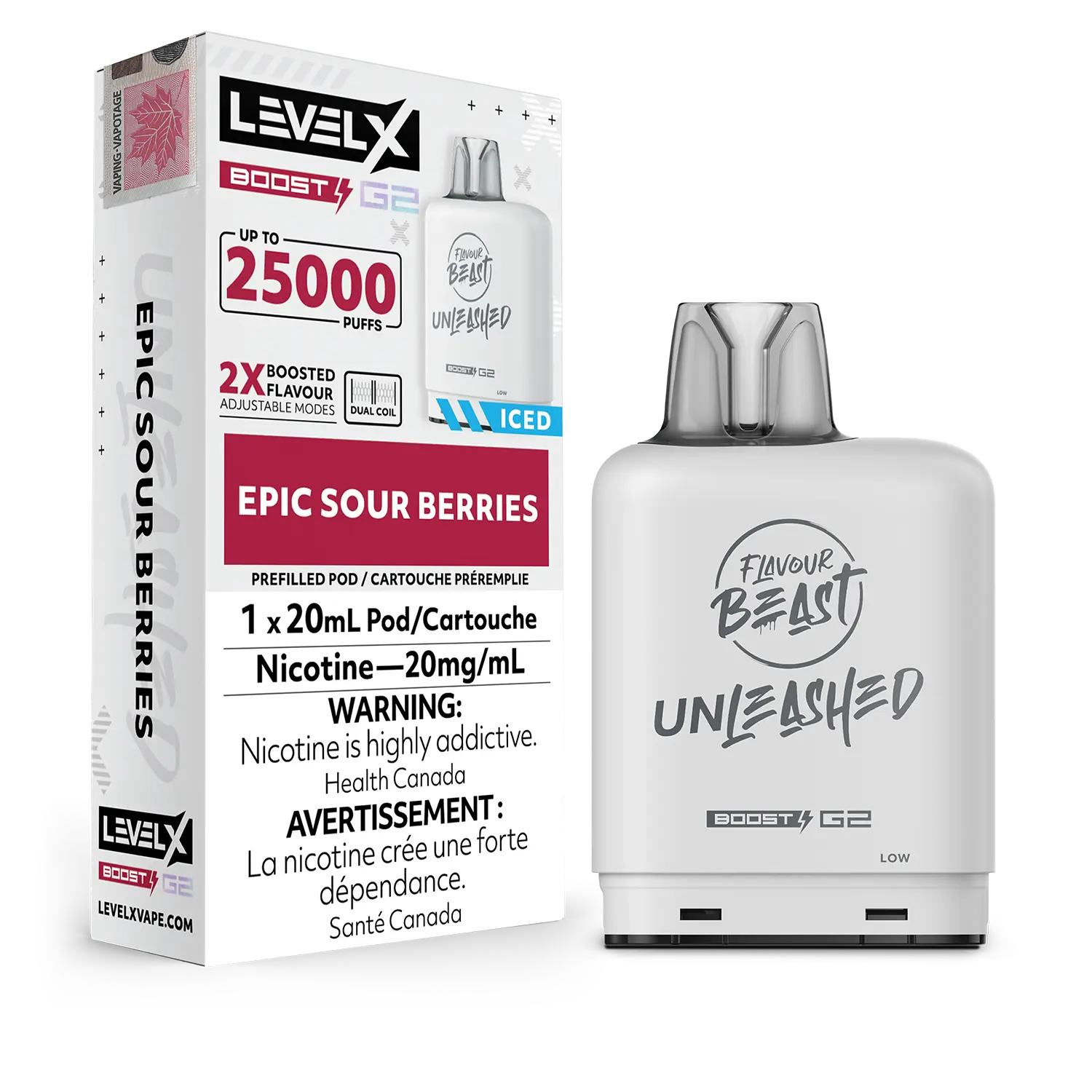 Level X - Boost Unleashed G2 Pods (25k puffs) (PROVINCIAL)