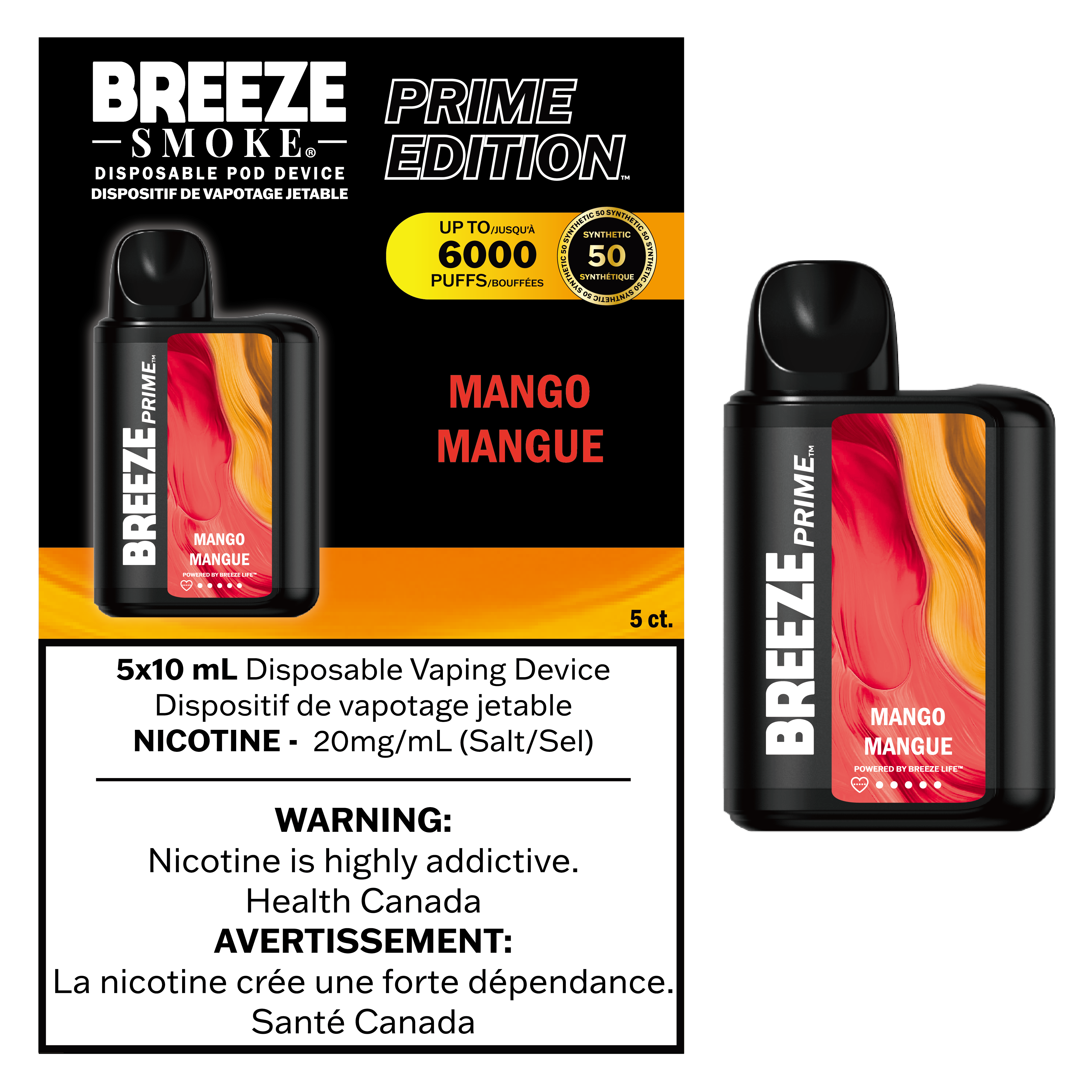 Breeze Prime S50 - Disposable E-Cig (6000 Puffs) (PROVINCIAL)