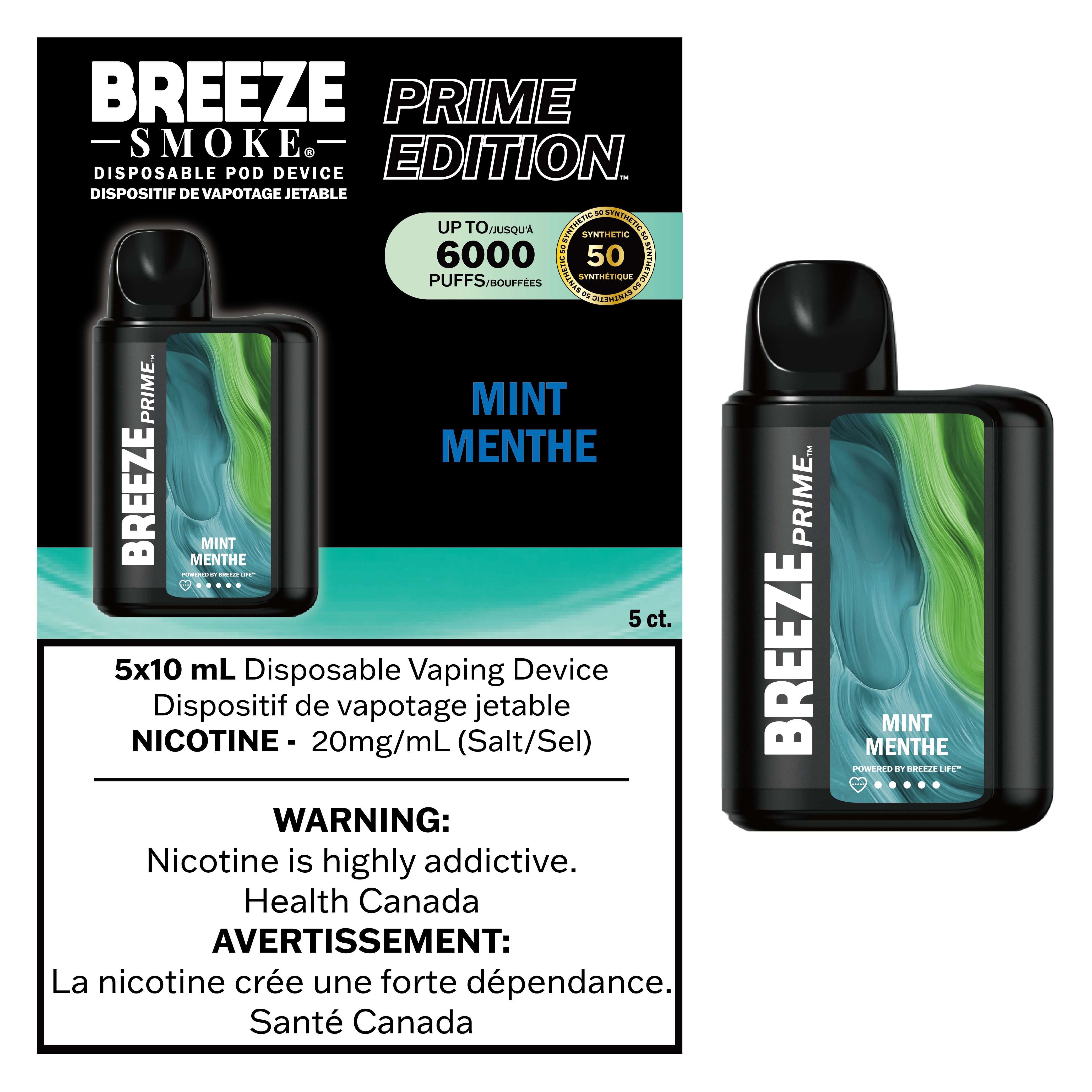 Breeze Prime S50 - Disposable E-Cig (6000 Puffs) (PROVINCIAL)