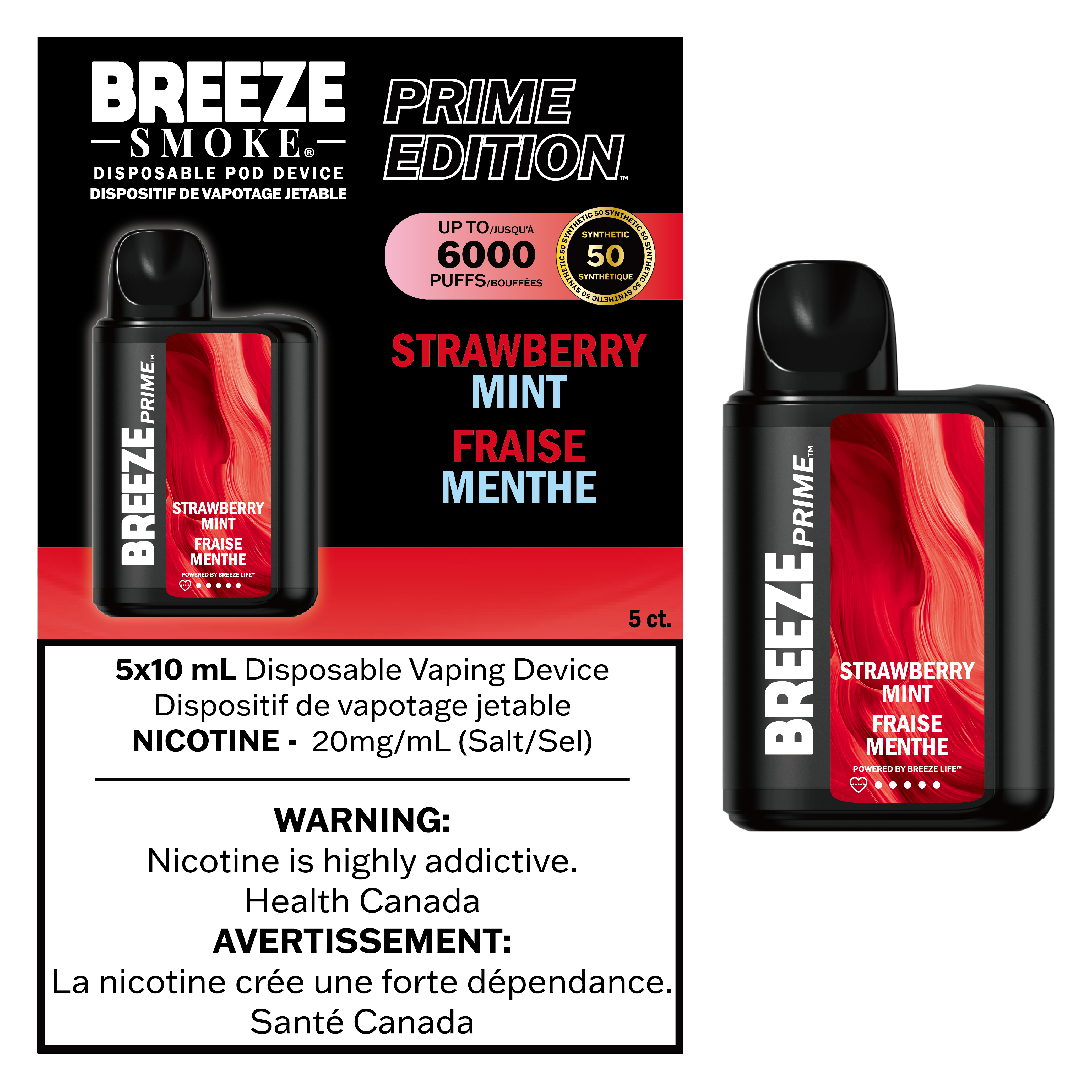 Breeze Prime S50 - Disposable E-Cig (6000 Puffs) (PROVINCIAL)