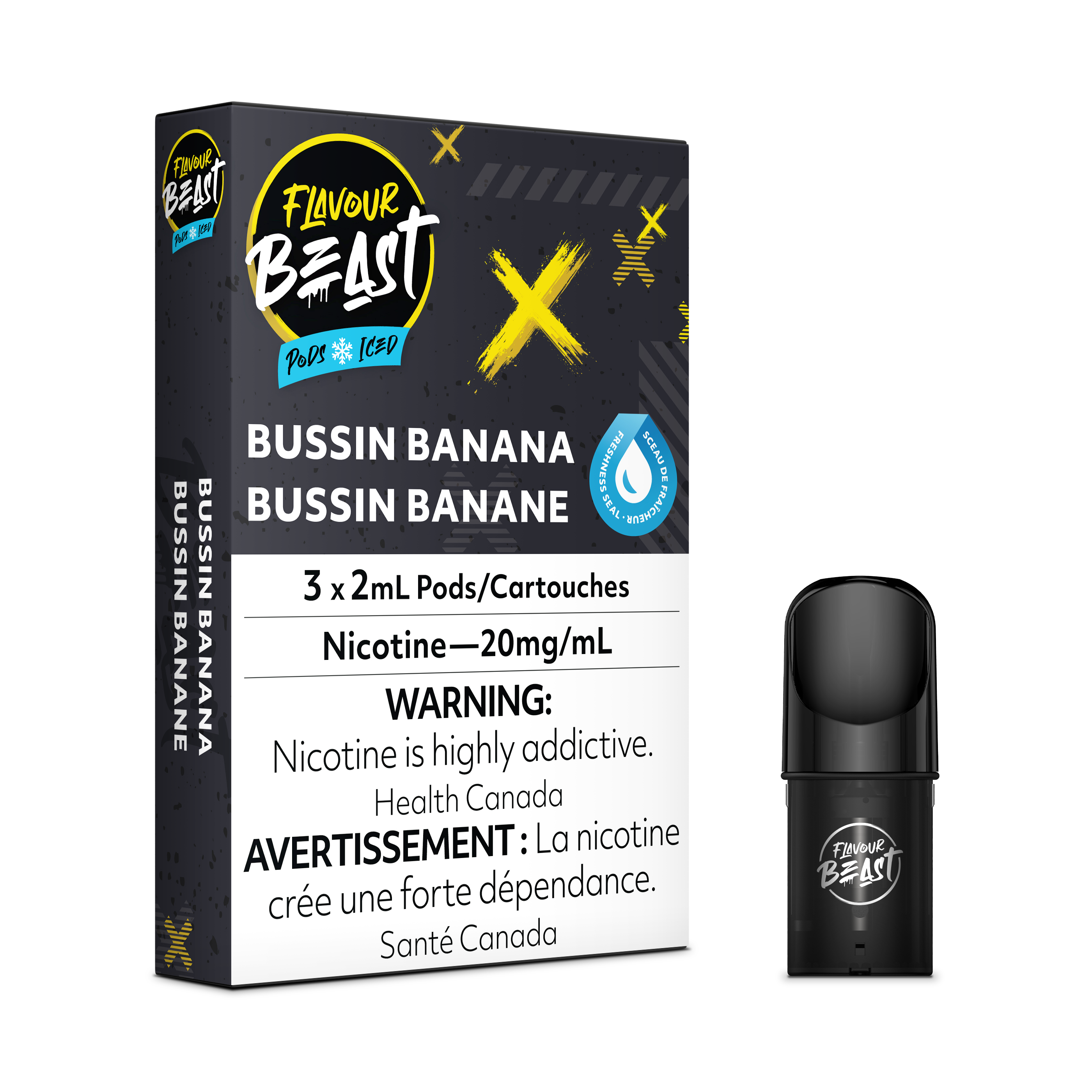 Flavour Beast Flow Pods - Bussin Banana Iced (Compatible With STLTH)